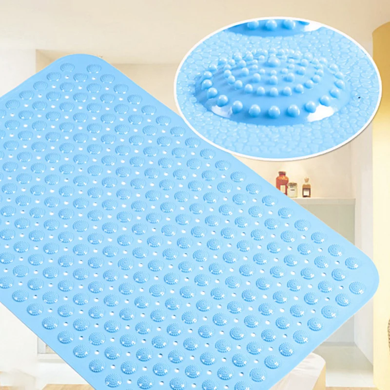 Bath Mat Suction Cup Safety Shower Bathtub Anti Slip Bathroom Mats Waterproof Feet Massage Cushion Toilet Pad Rug Carpet