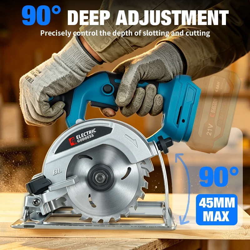 Electric Goddess 5in Brushless Electric Circular Saw Cordless Handheld Woodwork Cutting For Makita 18V Battery ﻿﻿Pin image 5