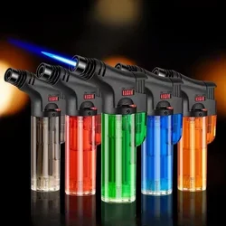 Outdoor Portable High Temperature Welding Gun Butane Gas Torch Lighter Transparent Gas Window BBQ Kitchen Turbo Cigar Lighters