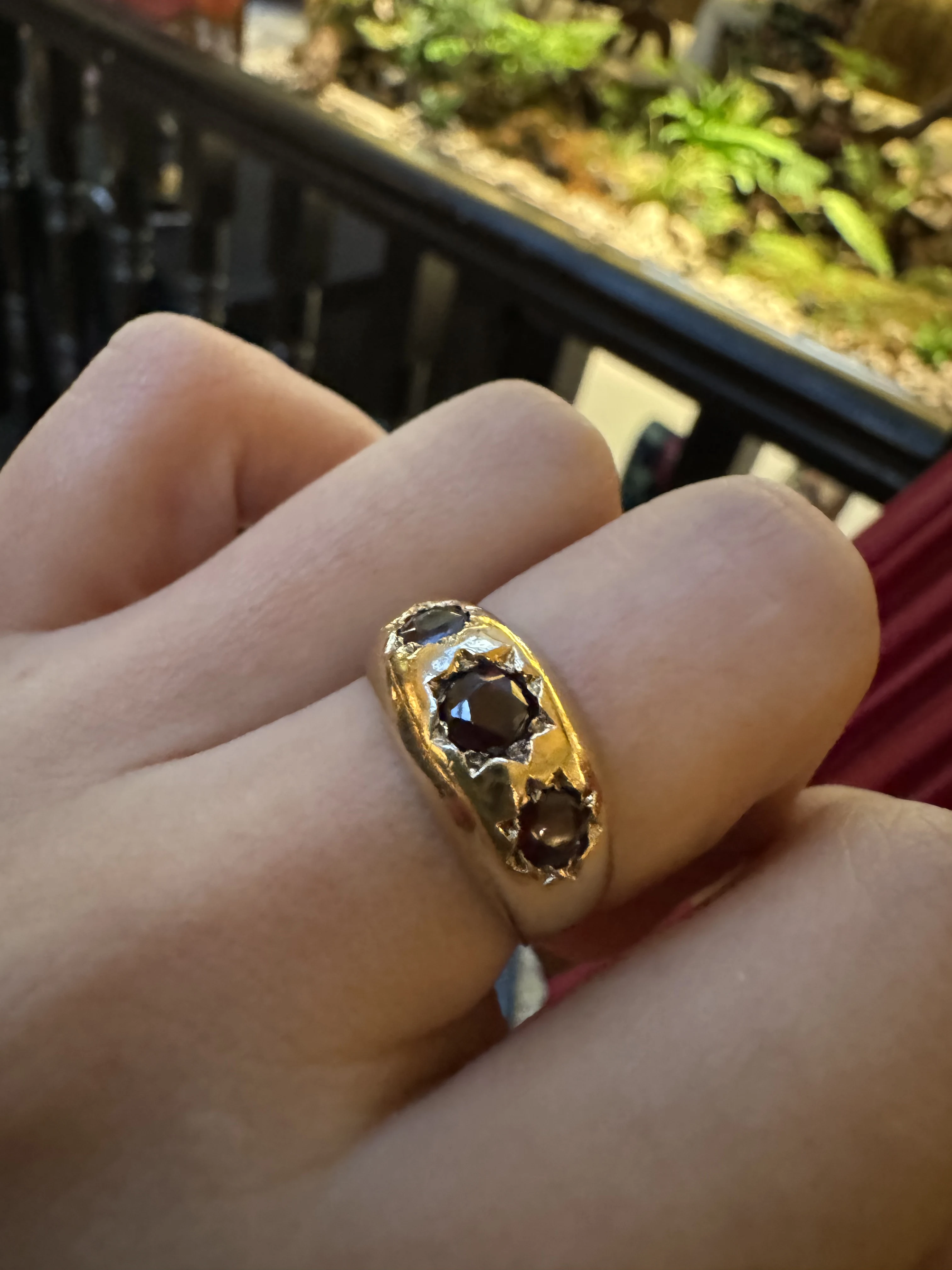 Natural Garnet Gemstone Vermeil 925 Sterling Silver Starburst Vintage Handmade Ring Gala Daily Fine Jewelry For Men And Women