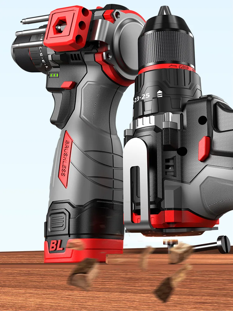 Brushless Hand Drill  Home Electrictool  Rechargeable Multi-functional Impact Drill  Two-in-one Factory Direct Electric Drill