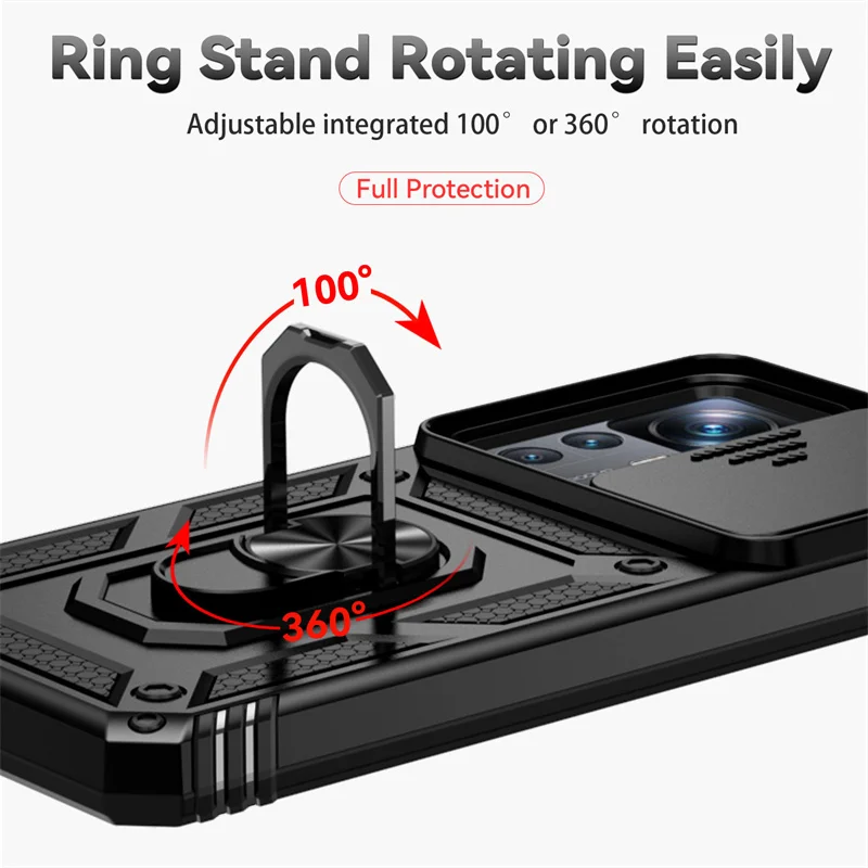 درع مقاوم للصدمات Funda لهاتف Xiaomi 12T Pro 5G حافظة منزلق عدسة حماية حلقة حامل غطاء لهاتف Xiaomi Mi 12 T Pro 12X Mi12 Xiaomi12T