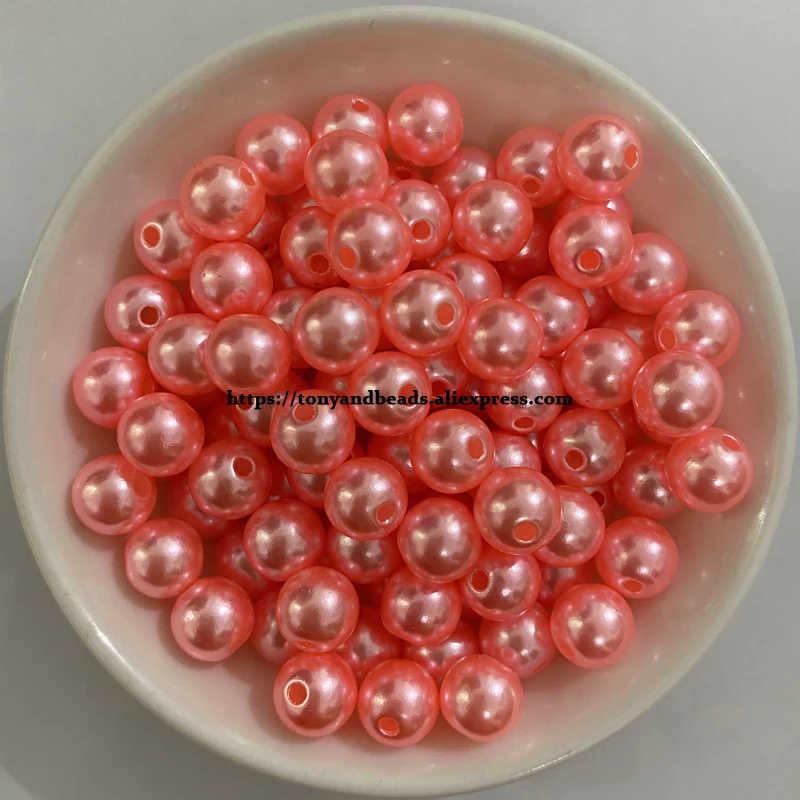 Acryl-Imitationsperlen, runde Kugel-Abstandsperlen, 4, 6, 8, 10, 12 mm, wählen Sie Größe und Farbe für die Schmuckherstellung, DIY, Lochgröße 1,5 mm – Detail 23