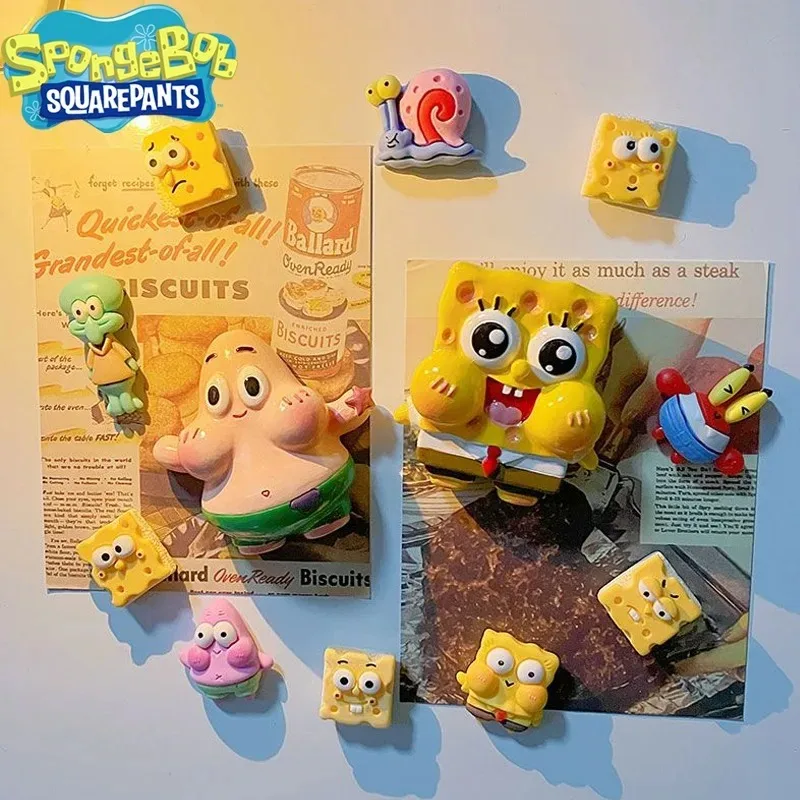 

Мультфильм Губка Боб магниты на холодильник милый магнит на холодильник аниме наклейка из смолы украшения памятка бытовая техника украшения игрушки