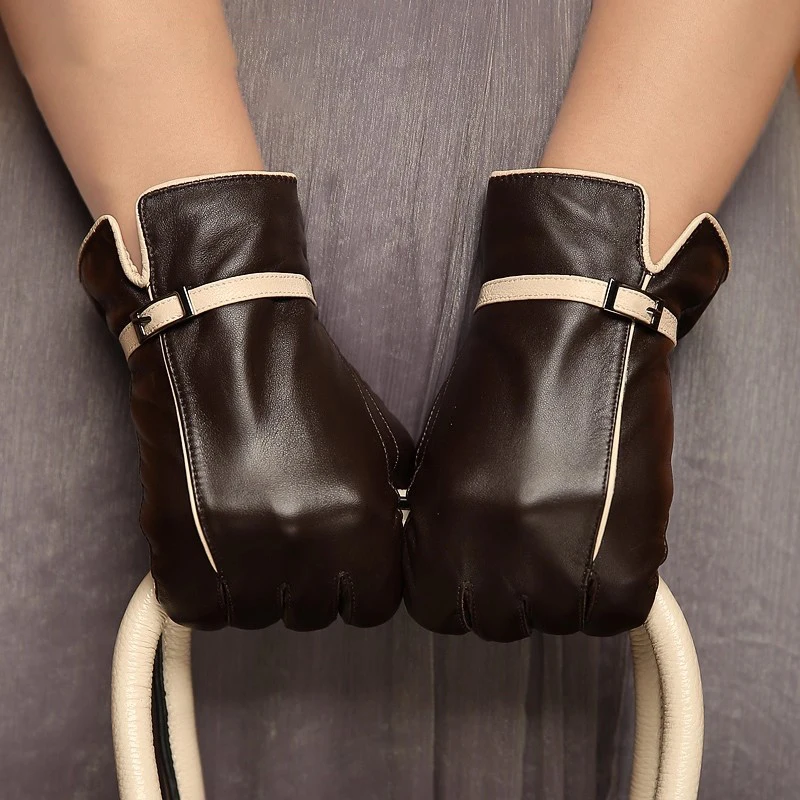 

Women's Touchscreen Leather Gloves for Winter Warm Fleece Lined, Genuine Leather Autumn Spring Thermal Fashionable Lady's Glove