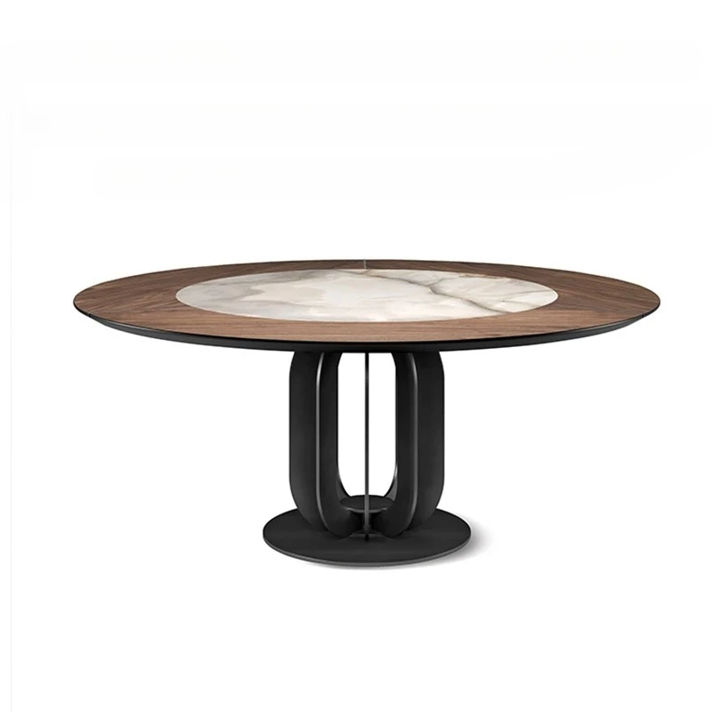 #L Italian Minimalist Color Household Wooden MesaTable Kitchen Loft Dining Table Custom Marble Round Chairs  Q