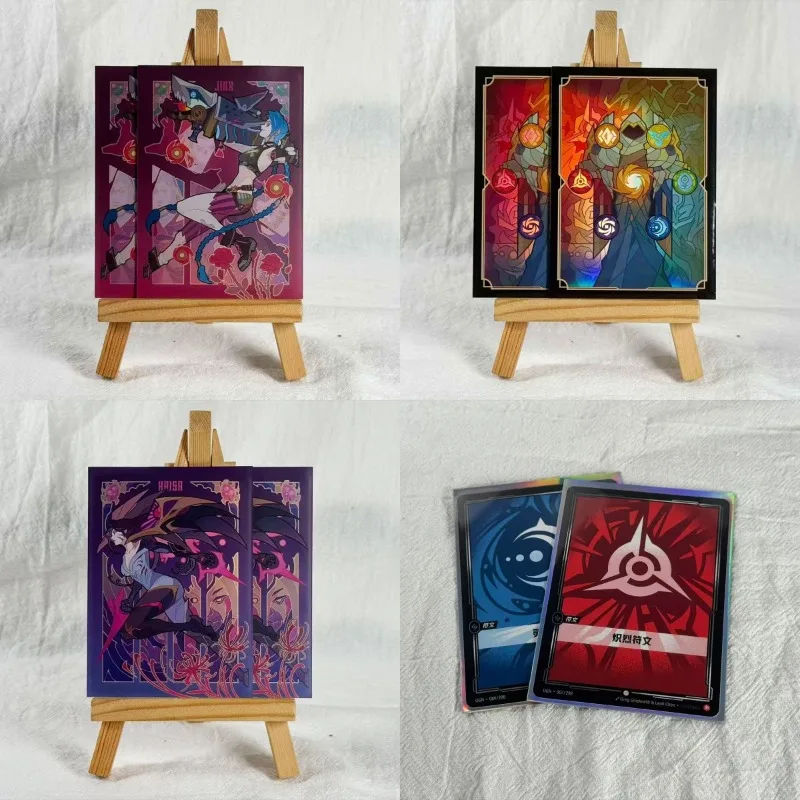 

48pcs/set League of Legends TCG Jinx Kaisa Game Collectible Card Protective Cover PTCG DTCG OP MTG Matte Flash Card Cover Gift