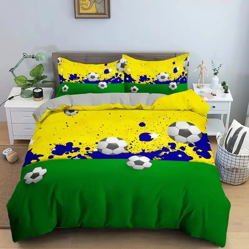 3D Football Bedding Set Soccer Bedding Set Boys Girls Twin Queen Size Duvet Cover Pillowcase Bed Kids Adult Home Textileextile