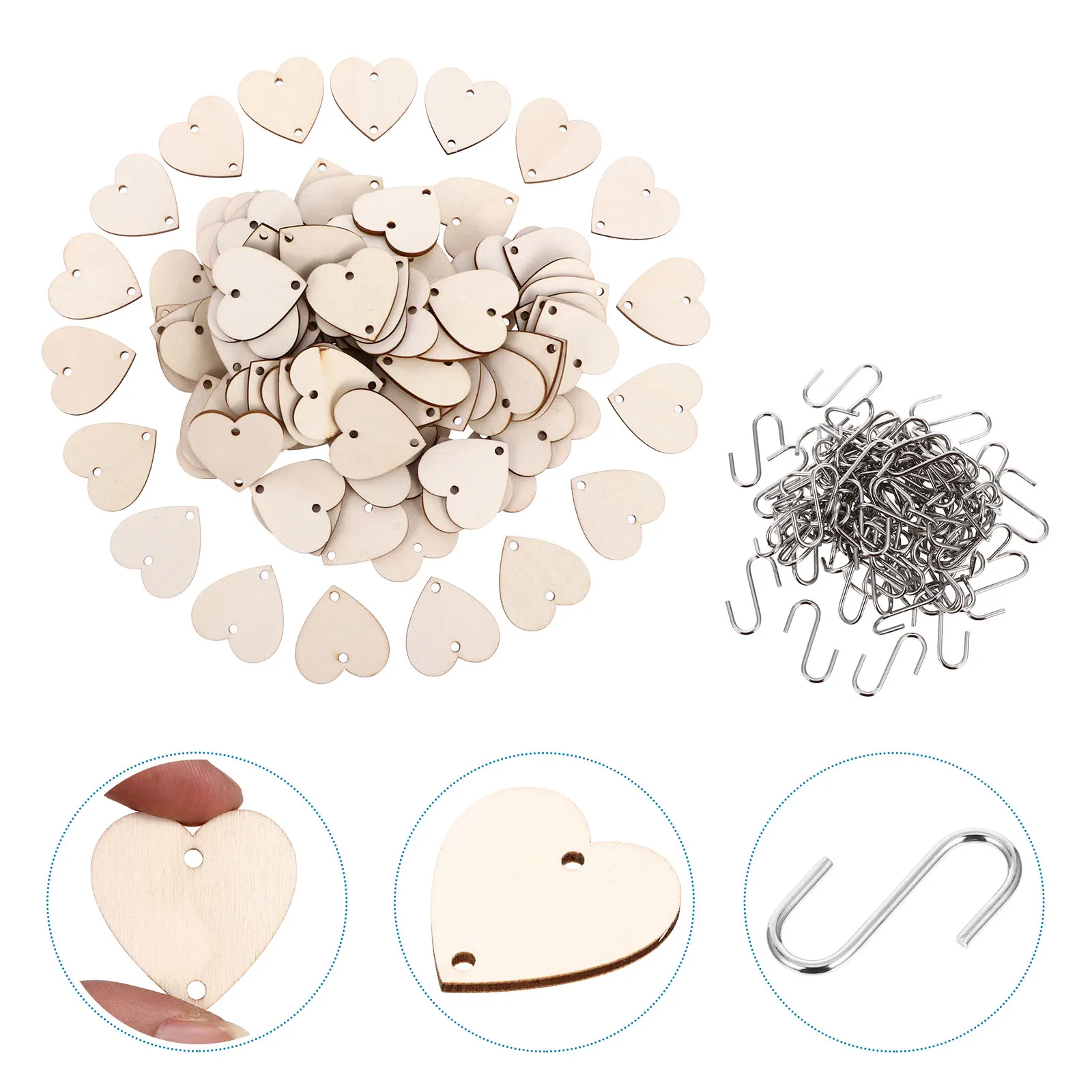 

1Set Wooden Cutouts Original Color Durable DIY Pendant Decor for Home Festival Hanging Ornaments Wood Slices Crafts Decoration
