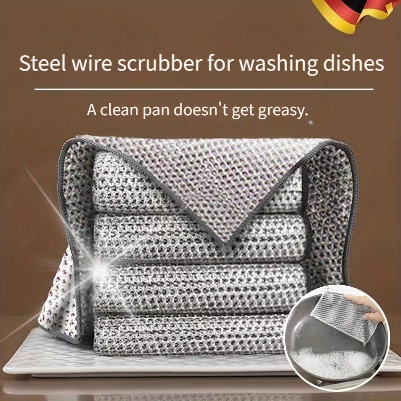 Silver rag single and double side kitchen cleaner instead of steel ball rag cleaning cloth