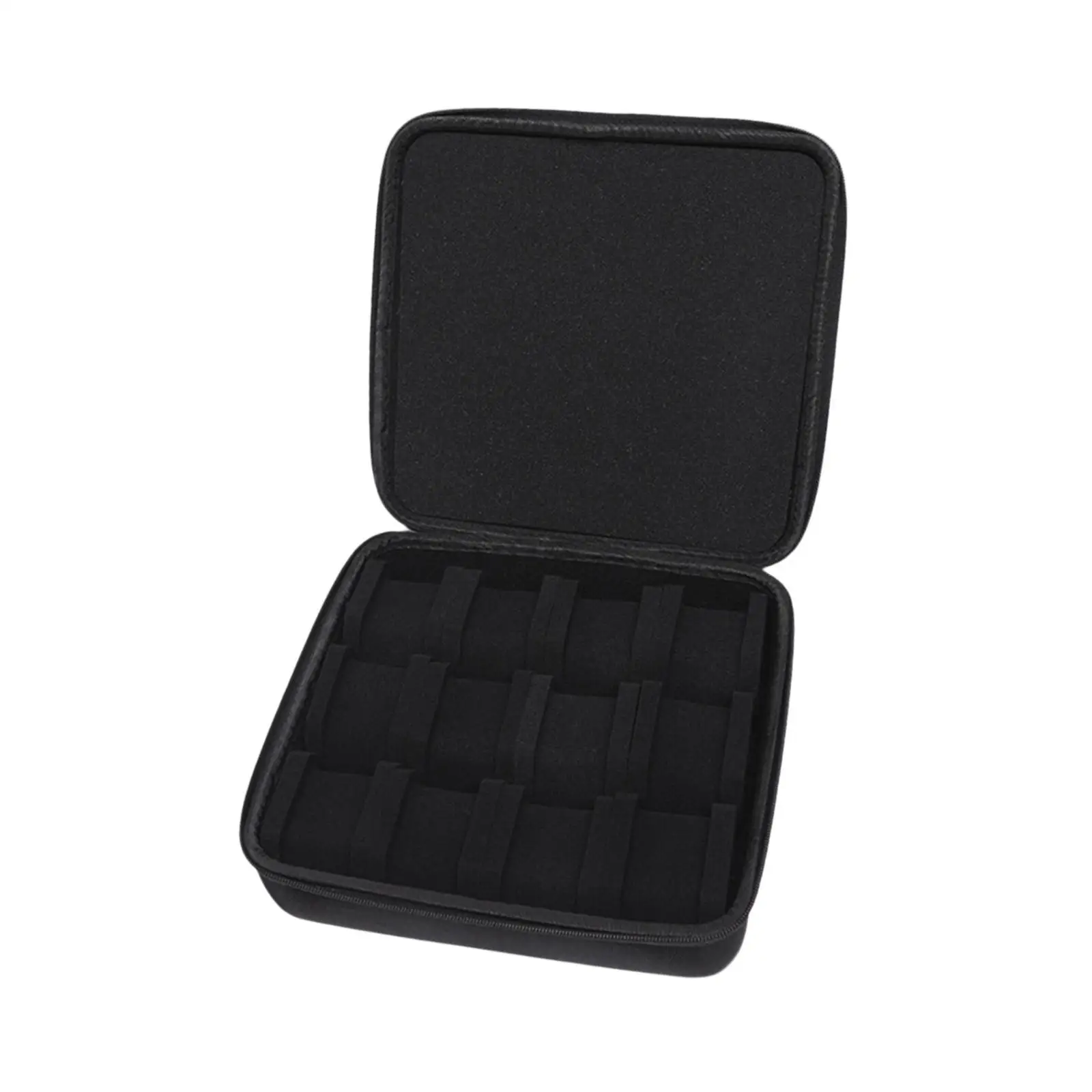 12 Slots Watch Display Box Organizer Dustproof Accessory for Wristwatches and Smart Watches Smooth Zipper Multipurpose Portable