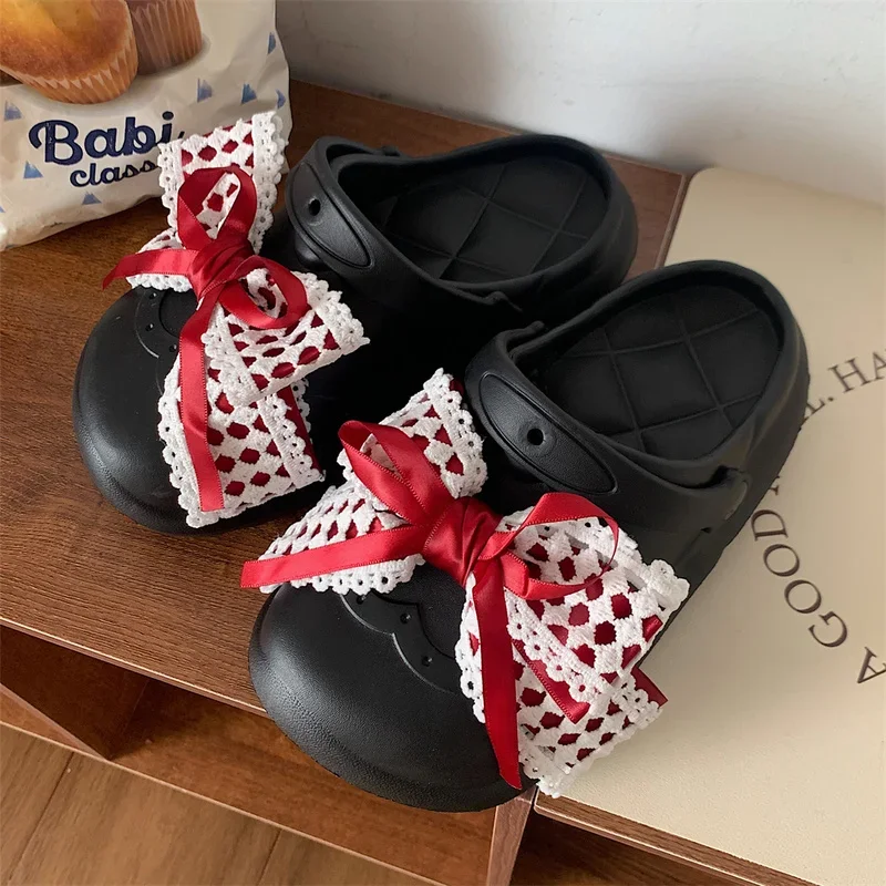 Cute Charms for Crocs Designer Red Bow Fashion Vintage Shoe Decorations Elegant All-match Quality Clog Jeans Finished Product