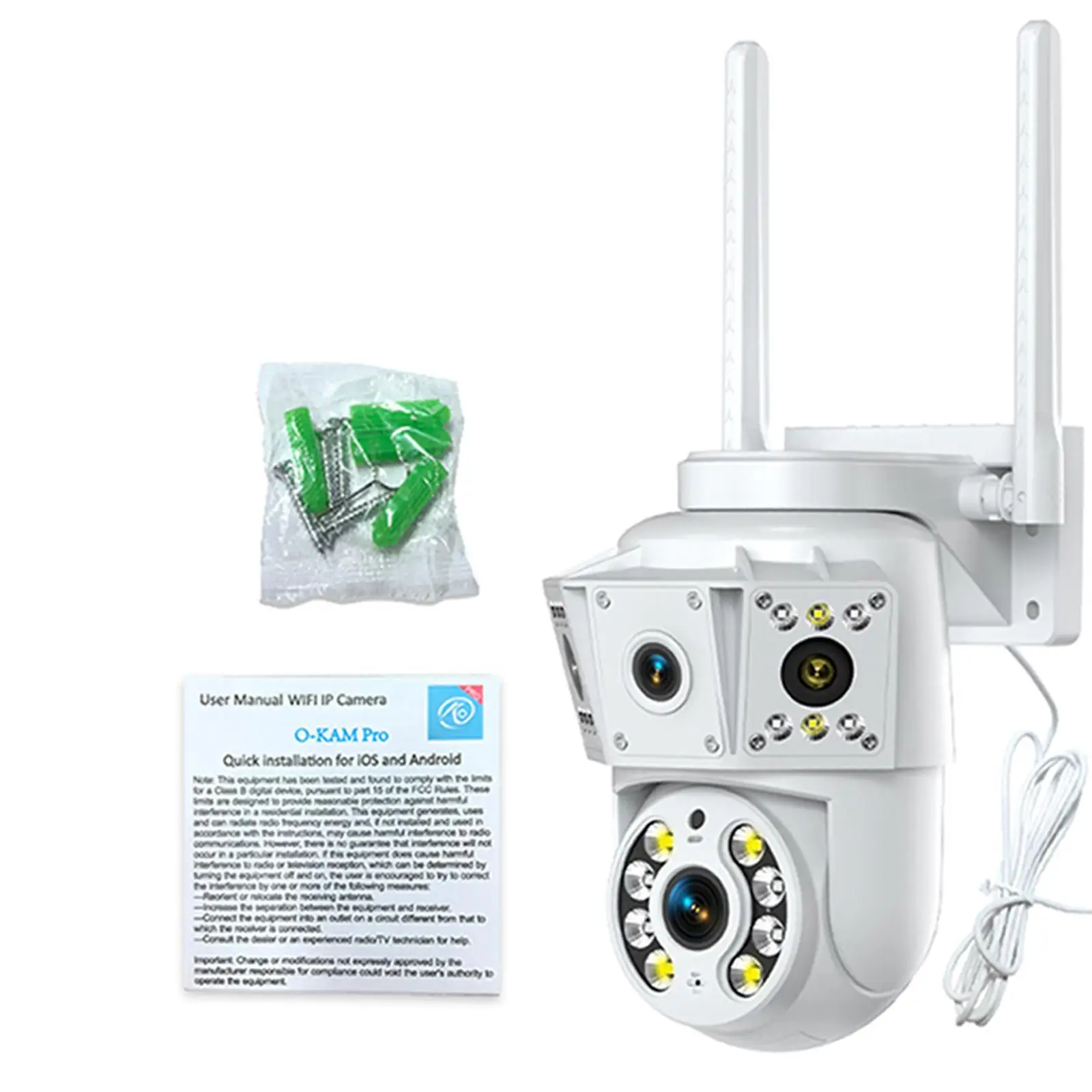 Security Camera IP66 Waterproof Home Security Compact Rotatable Easy to Set up 200W 2 Way Intercom High Reliability Professional