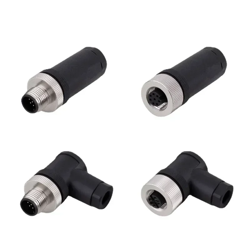 M12 sensor connector waterproof male&female plug screw threaded coupling 3 4 5 8 Pin A type sensor connectors