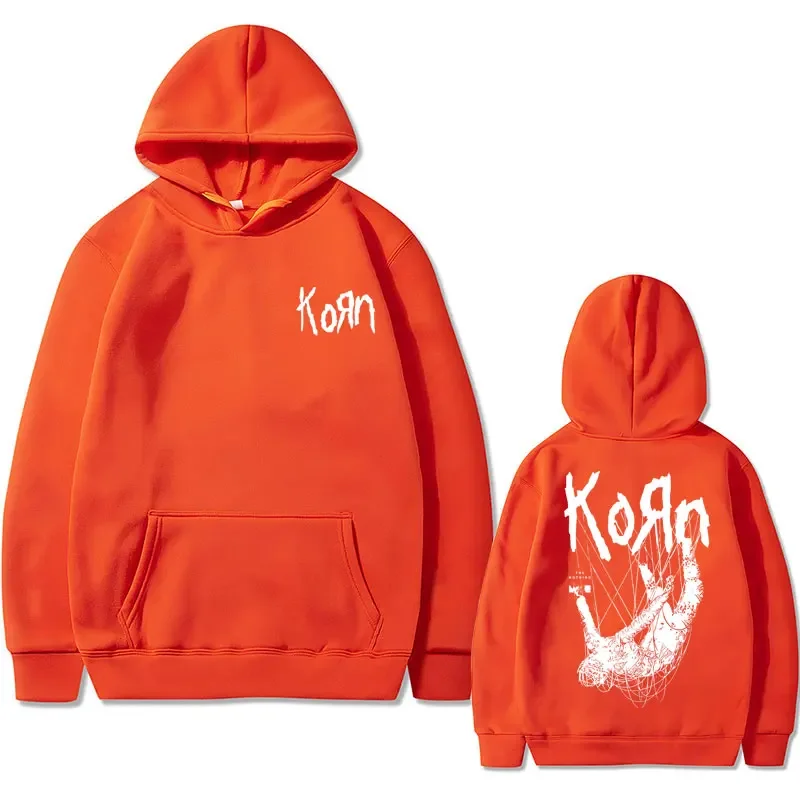 Singer Rock Band Korn Print Hoodie Men Plus Size Streetwear Men\'s Casual Hoodies Man Loose Sweatshirt Brand Sweat Male Clothing