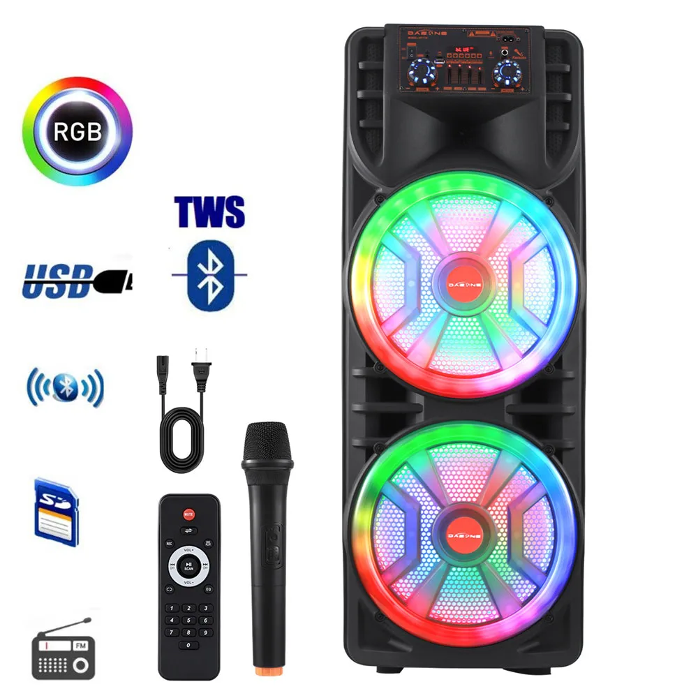 2800W PEAK Large Bluetooth Speaker Loudest/Massive Big Party Boombox Portable Speaker Wireless Dual 12