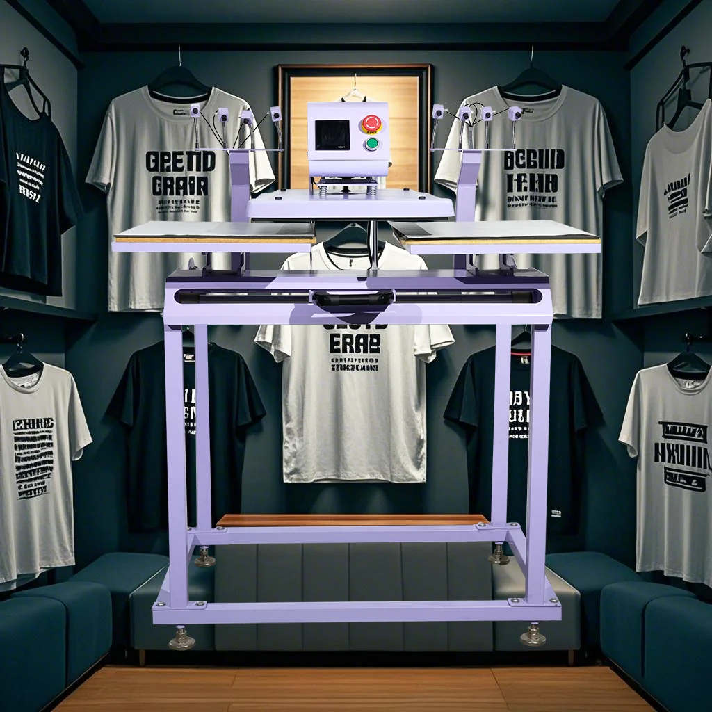 

Precise 40x50 Infrared Positioning Electric Heat Press - Dual Station for Quick Heat Transfer