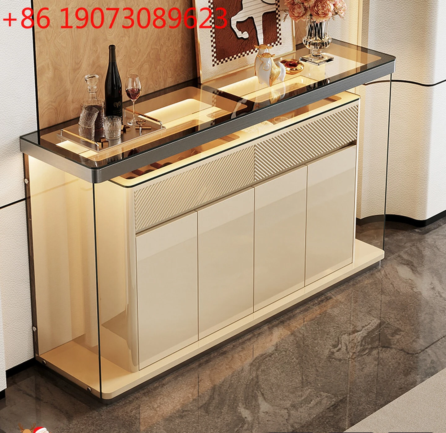 

Итальянский светлый роскошный обеденный боковой шкаф для гостиной, высококачественный входной шкаф из цельного дерева, новый настенный шкафчик с краской