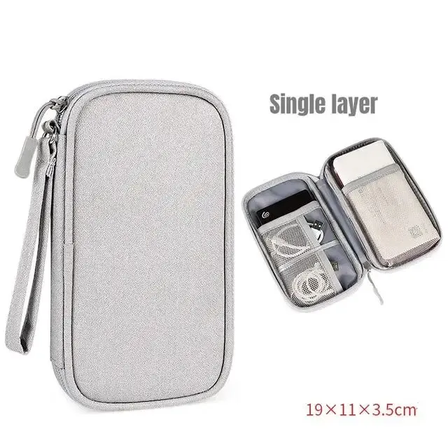 1Pc NIEUWE Reisorganisator Tas Kabelopslag Organisatoren Pouch Draagtas Draagbare Waterdichte Dubbele Lagen Opbergzakken Kabelsnoer