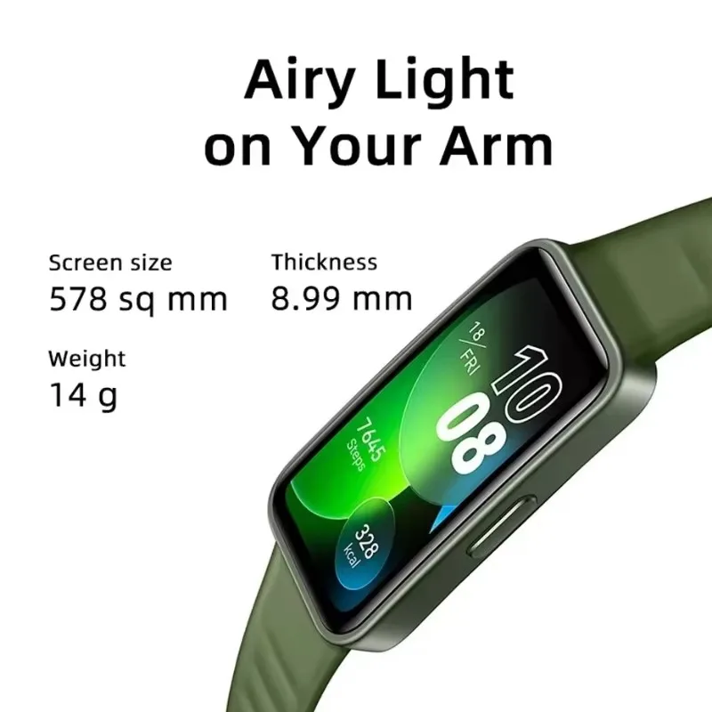 الأصلي هواوي الفرقة 8 الذكية الفرقة طوال اليوم الأكسجين في الدم 1.47 ''AMOLED شاشة معدل ضربات القلب Smartband 2 أسابيع عمر البطارية