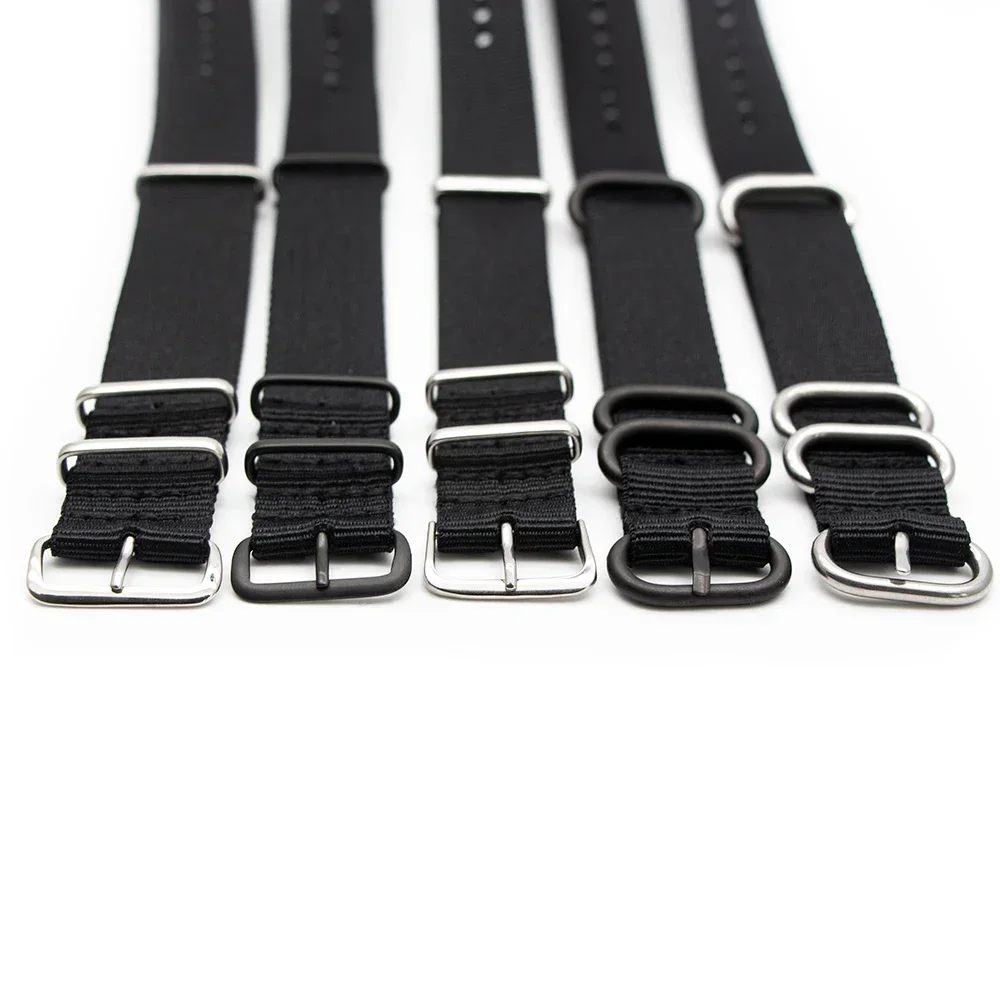 Black Nylon Watch Band For Mechanical Watch Sports Bracelet Replacement Strap 18MM 20MM 22MM 24MM Wristband Table Accessories