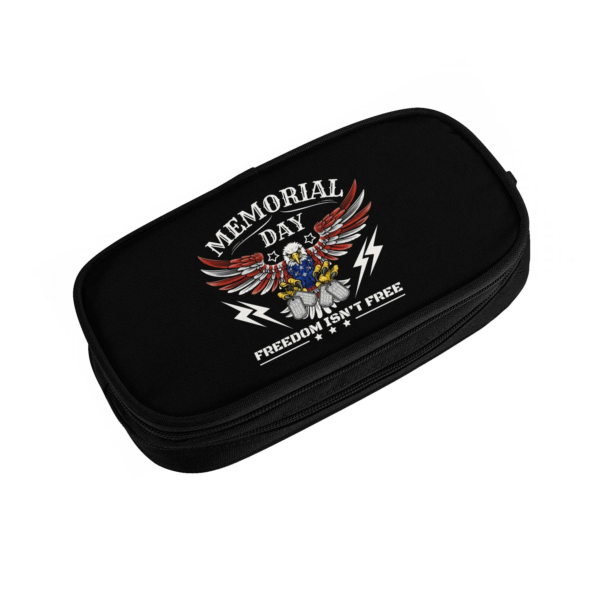 Memorial Day American  Cute Pencil Cases Girls Boys Large Storage  Pencil Box Students Stationery