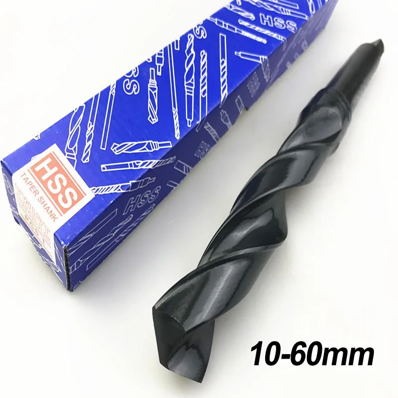 1PC 10mm-60mm HSS Morse Taper Shank Twist Drill Bit High Speed Steel Reaming Drill For Iron Steel Copper Metal