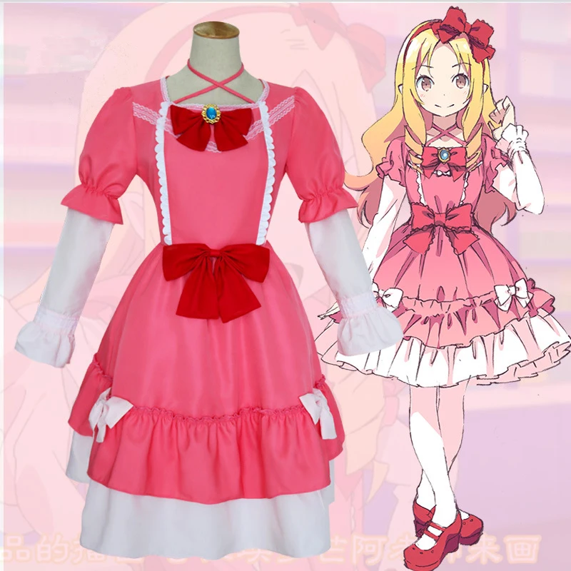 

Anime Eromanga Sensei Yamada Elf Cosplay Costume Cute Pink Lolita Dress Fancy Party Outfits