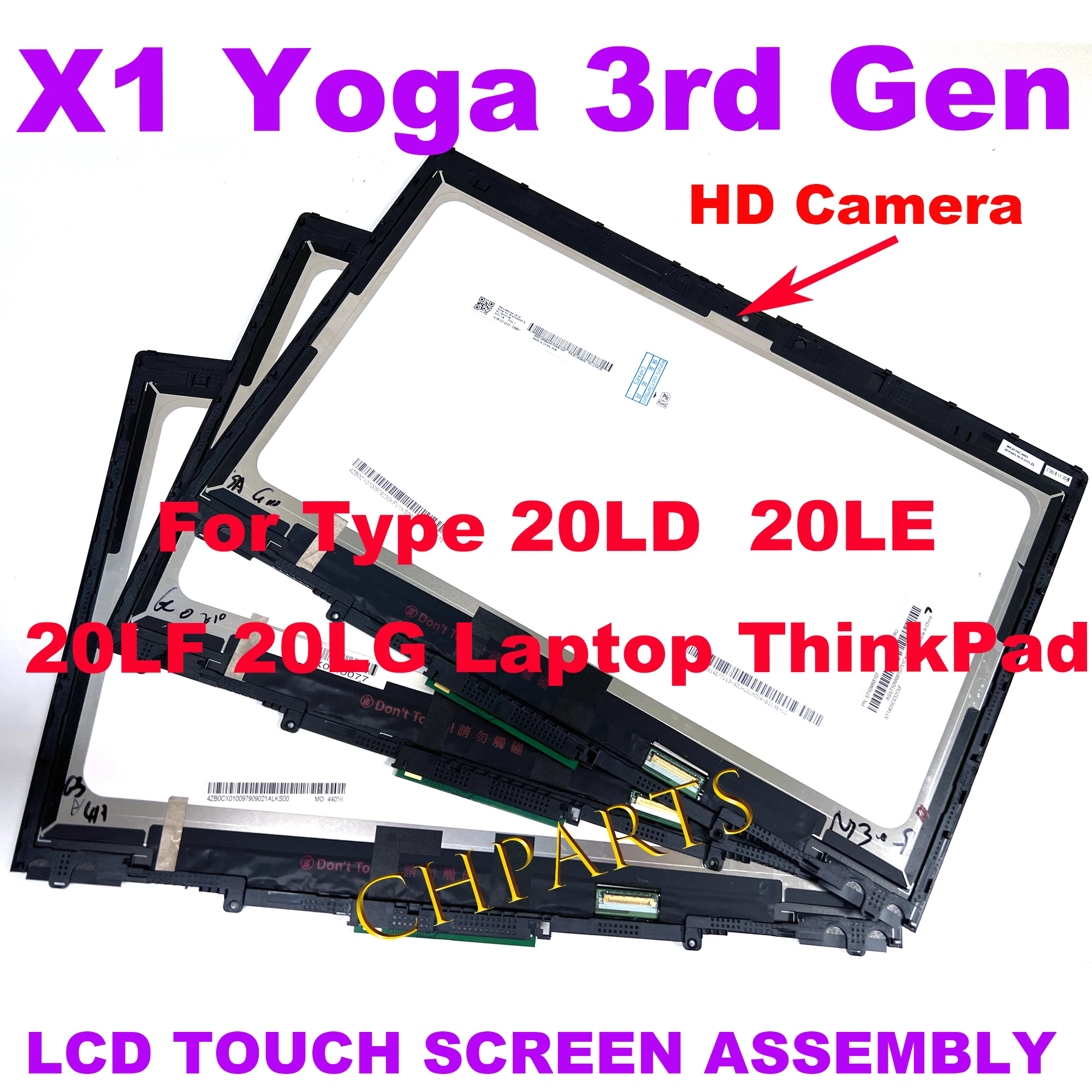 

14" LP140QH2 SPA1 B140QAN02.2 Laptop LCD Display Touch Screen Assembly For Lenovo X1 Yoga 3rd Gen 20LD 20LE 20LF 20LG 01YT250