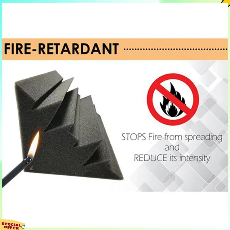 

TURE 24 Pcs Acoustic Panels Studio Acoustic Soundproof Foam,Sound Treatment Bass Trap Corner,Sound Panels Wedges,12X12x48cm