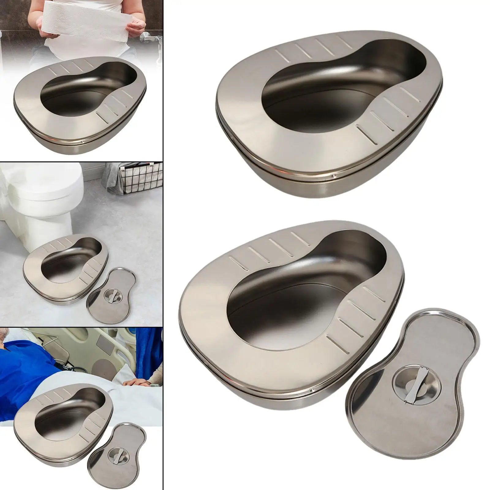كبار السن Bedpan مستقرة سميكة متعددة الأغراض السلس العملي تبول الحاويات المنزل #4