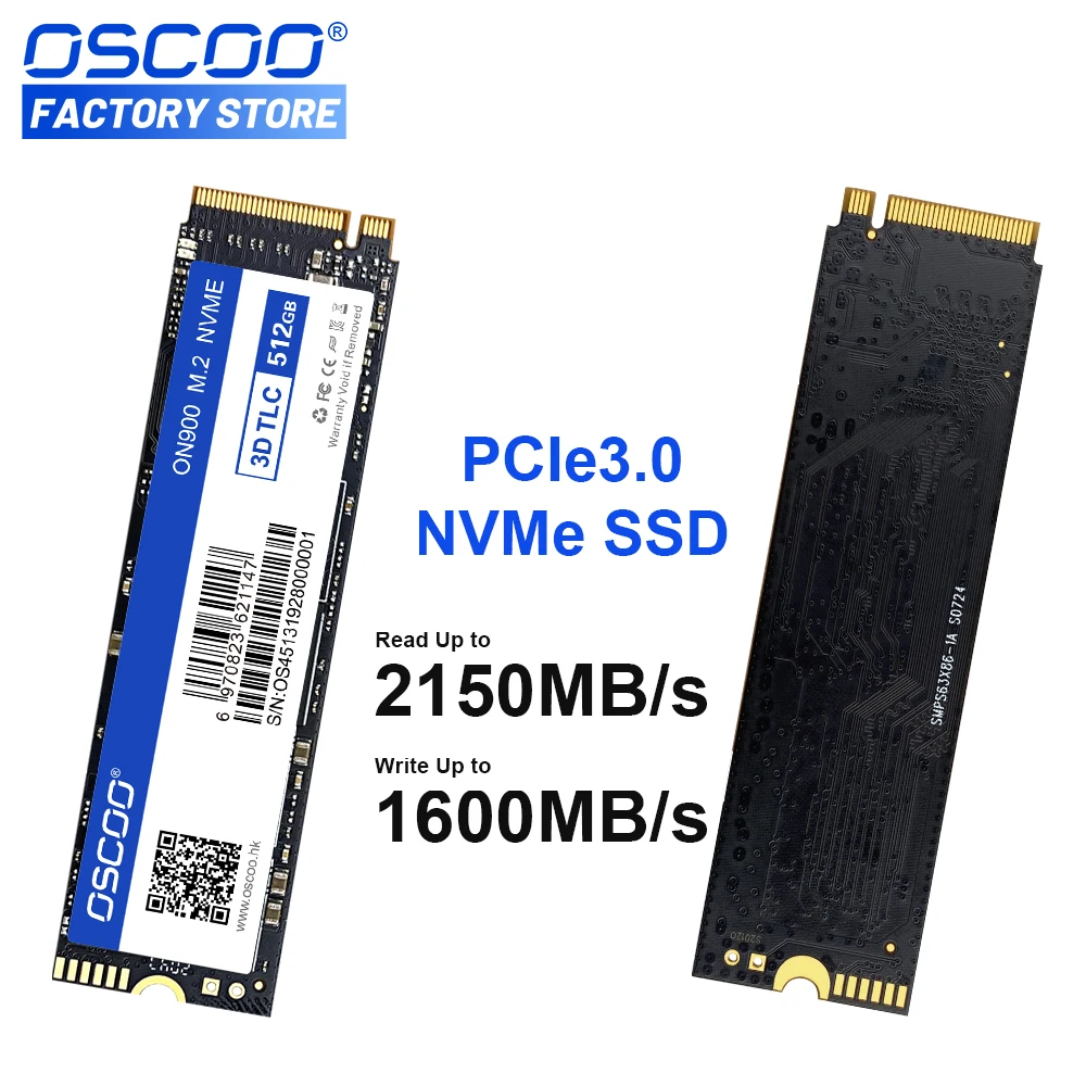 OSCOO SSD 128GB 256GB 512GB Internal Solid State 1TB Drive M.2 NVMe 2280 PCIe Computer Disk Hard Drives for PC Desktop Laptop