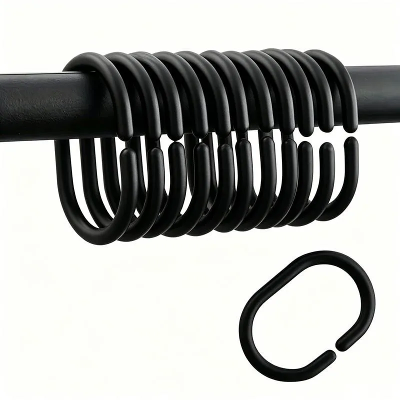 77 pcs Bathroom Drapery Rings with Durable Plastic Body, ideal for Home Toilet Partition and Moist Environment