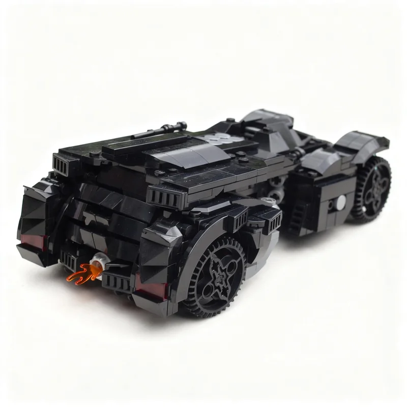 624pcs MOC Super Heroes DC Bat Arkham Knight Batmobiles Model Building Blocks Architecture Creative Art Collection Craft Display