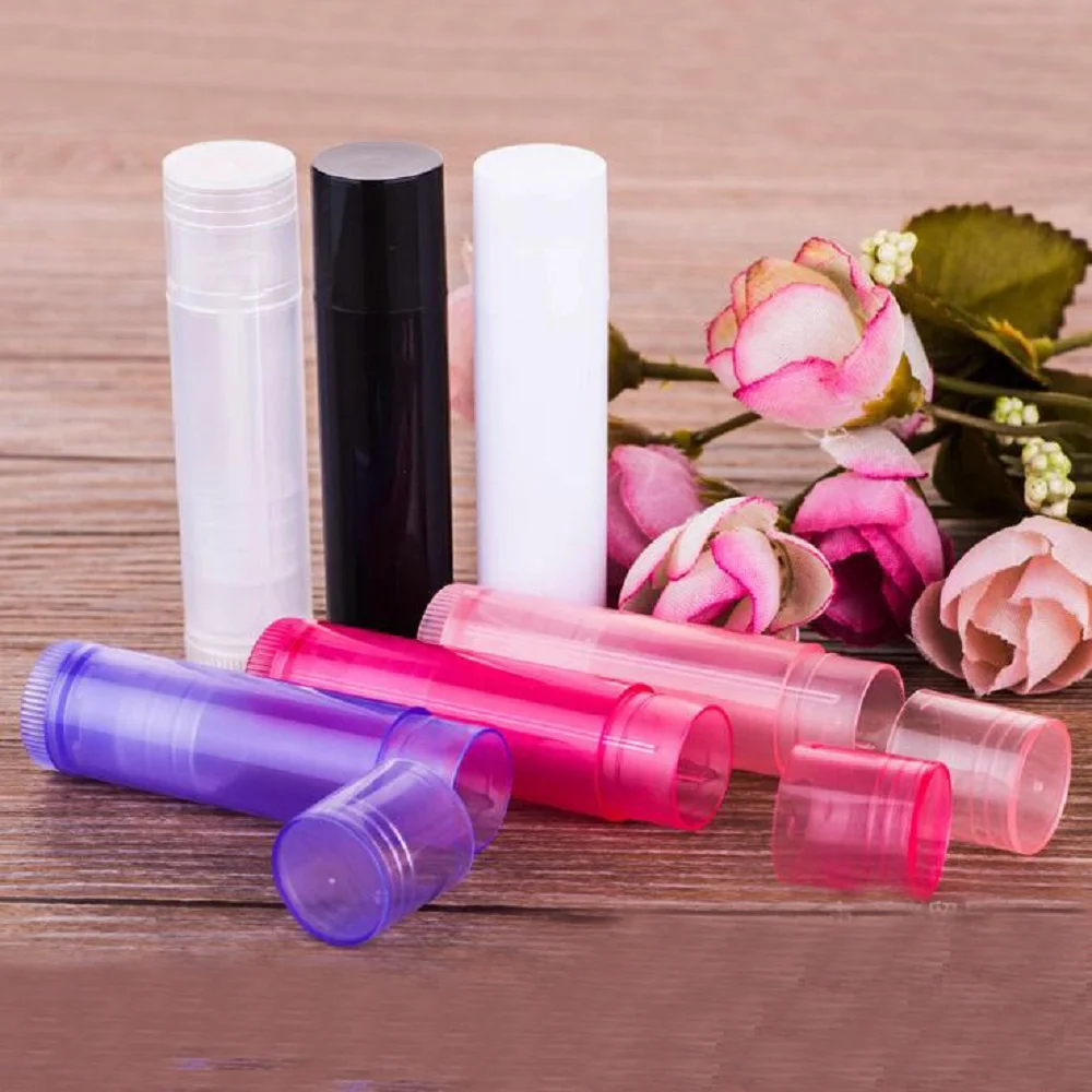 5g Empty Lip Balm Tubes Pink Clear Lip Gloss Bottle Container Mini DIY Sample Lipstick Cosmetic Packing