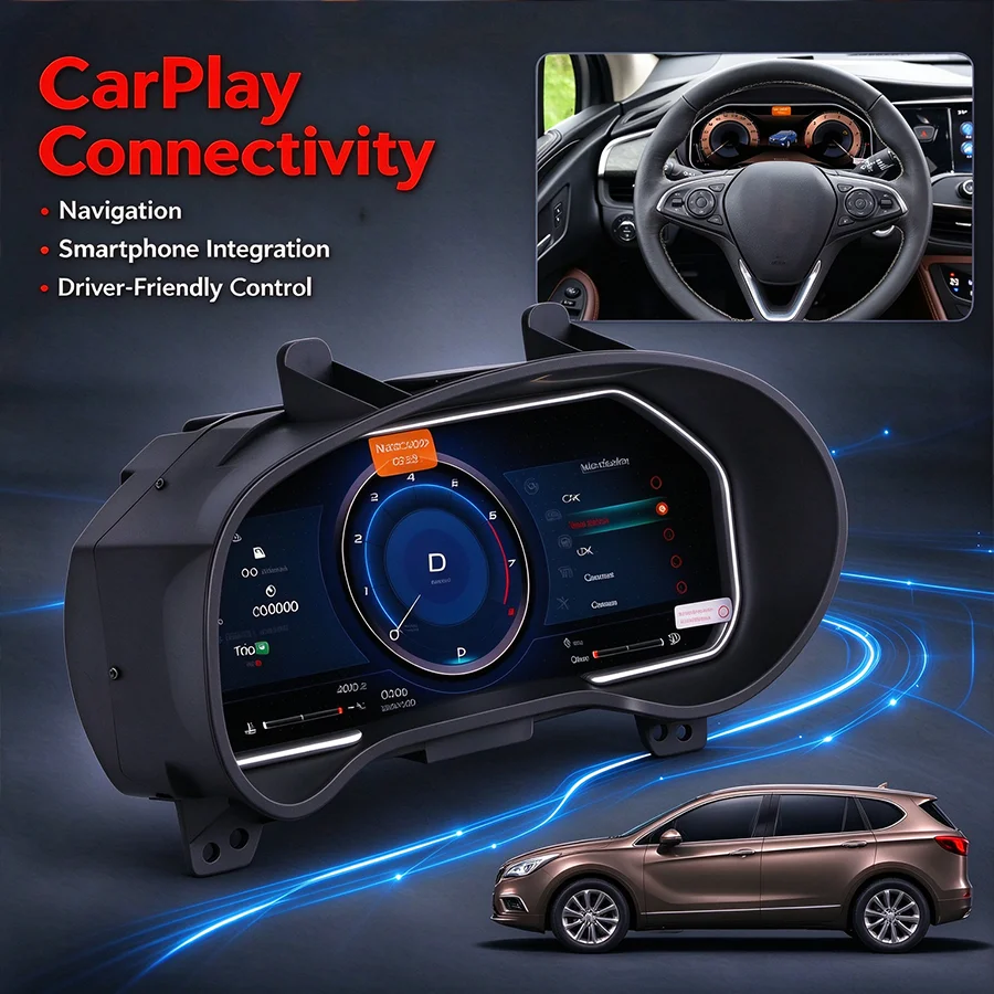 S 12.3Inch Full LCD Digital Instrument Cluster For Buick Envision 2014-2021 Car Dashboard Speedometer Multi UI Speedometer Gauge
