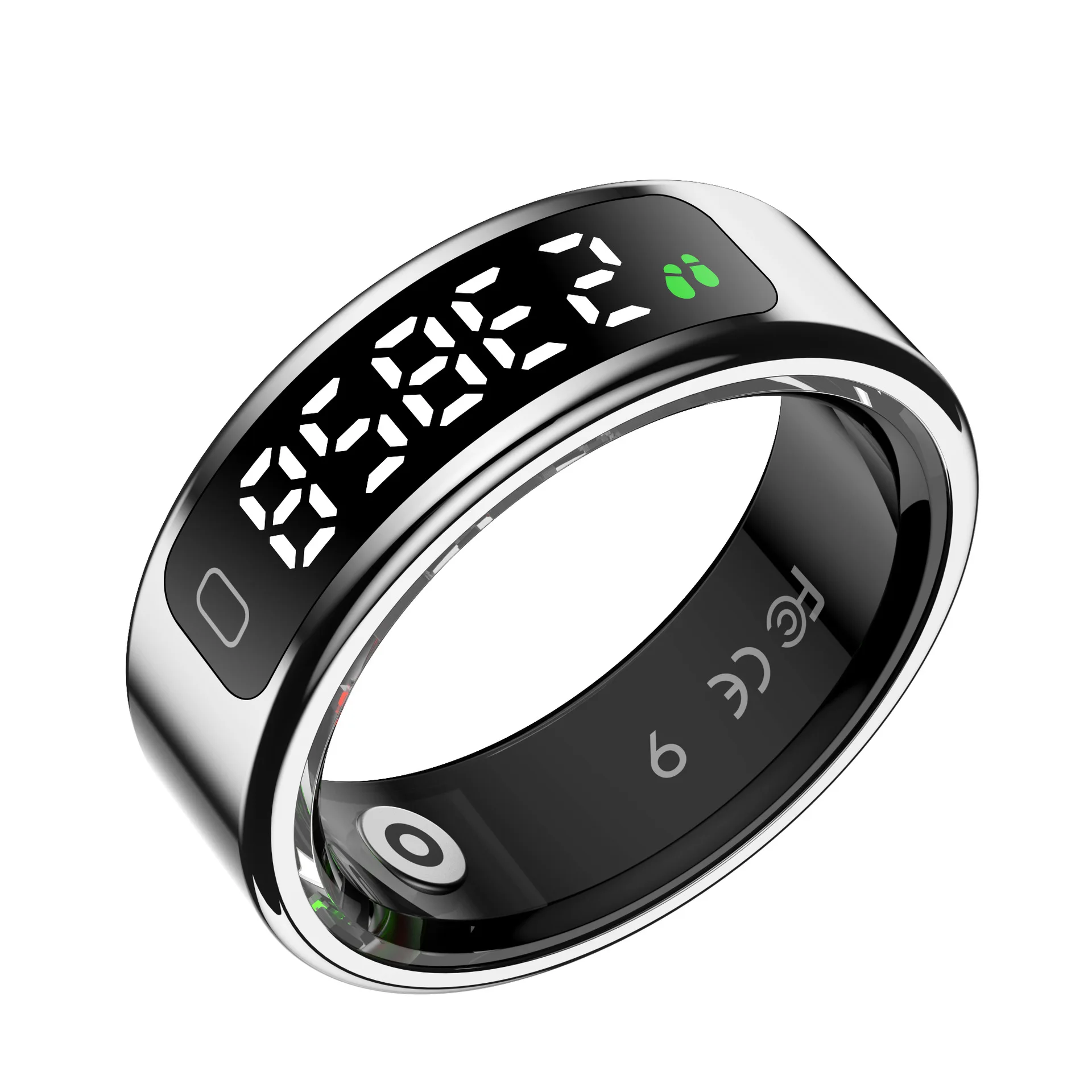 

2025 New Display Gesture Control Oxygen Sleep Heart Rate Use for Mobile Phone Health Pedometer Calories Android IOS Smart Ring
