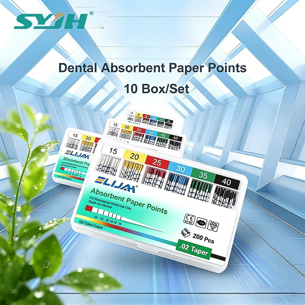 Dentals Absorbent Paper Points 10 Boxes Sterile Mixed Size Root Canal Fiber Tips Dentistry Equipment