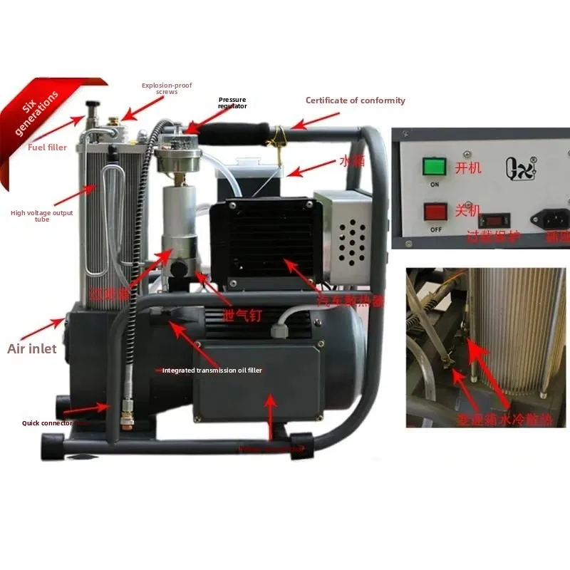 For Pay on Delivery Global Electric High Pressure Inflator 6th Gen Plus Air Pump 30MPA with 40 Accessories Maintenance