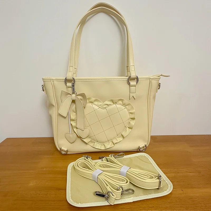 Japanese Shoulder Bags Y2k Crossbody Ladies Large Capacity Shipped Messenger Tote Leisure PU Transparent Purses and Handbags