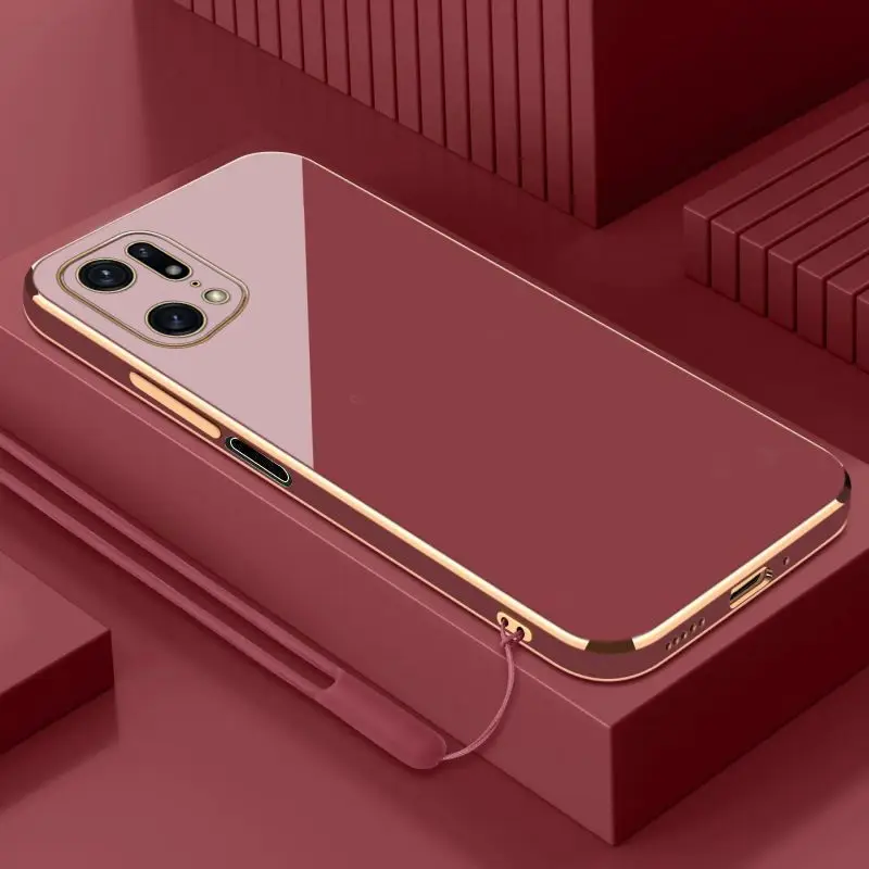 غطاء خلفي للصدمات مطلي مربع لـ Oppo ، جراب لـ OPPO Finn X3 Pro ، X5 Pro ، X5 ، X3 Pro ، X2 Lite ، X3Neo ، فاخر