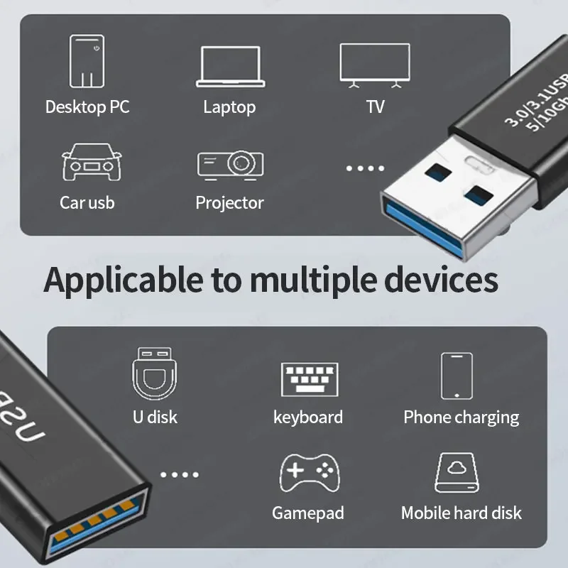 USB 3.0 Connector USB To USB Adapter 5Gbps Gen1 Male to Male Female USB Converter SSD HDD Cable Extender USB 3.0 Extension Plug