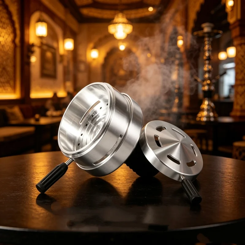 High Quality Arab Shisha Hookah Metal Bowl Set with Cover Heat Management System Charcoal Holder Chicha Bowl Smoking Accessories