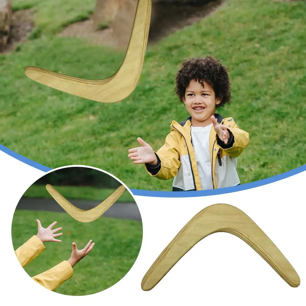 Boomerang in legno Lucido a mano Super Cool Giocattolo da esterno UFO Lancio e cattura Disco volante Gioco per famiglie Sport divertente per bambini Adulti U0H5