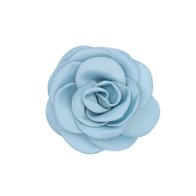 Korean Fabric Flower Brooches for Women Handmade Camellia Corsage Lapel Pins Cardigan Accessories Wedding Party Jewelry