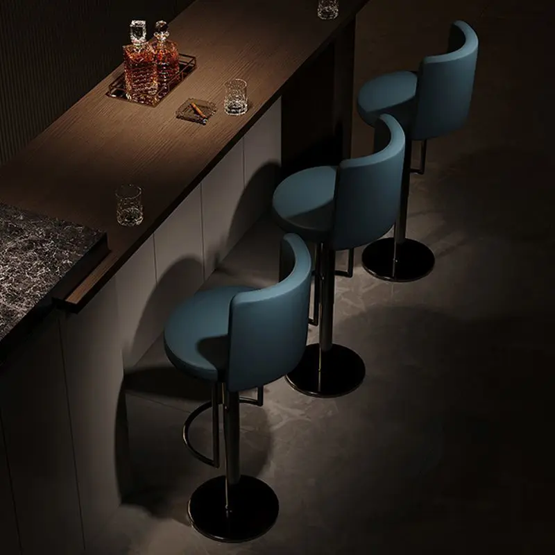 كرسي بار فاخر خفيف، رياح وابي منزلية بسيطة، شريط رفع دوار، مسند ظهر مصمم، كرسي جزيرة مقعد بار #6