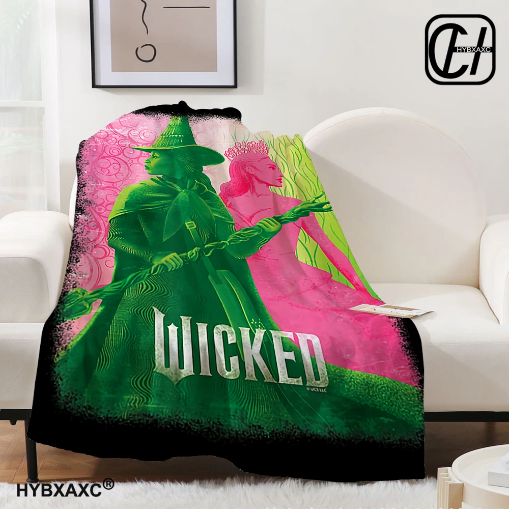 Wicked Elphaba & Glinda Tonal Blanket Magic Movie Flannel Throw Blankets Bedspreads Printed Soft Warm Multifunction Quilt