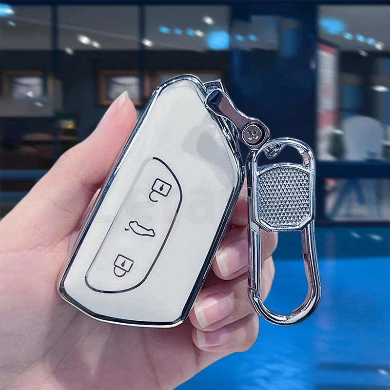 3 Button Soft TPU Remote Key Case Holder Key Case Cover for VW Volkswagen Golf 8 MK8 ID.3 ID.4 Cupra Skoda Octavia A8 SEAT