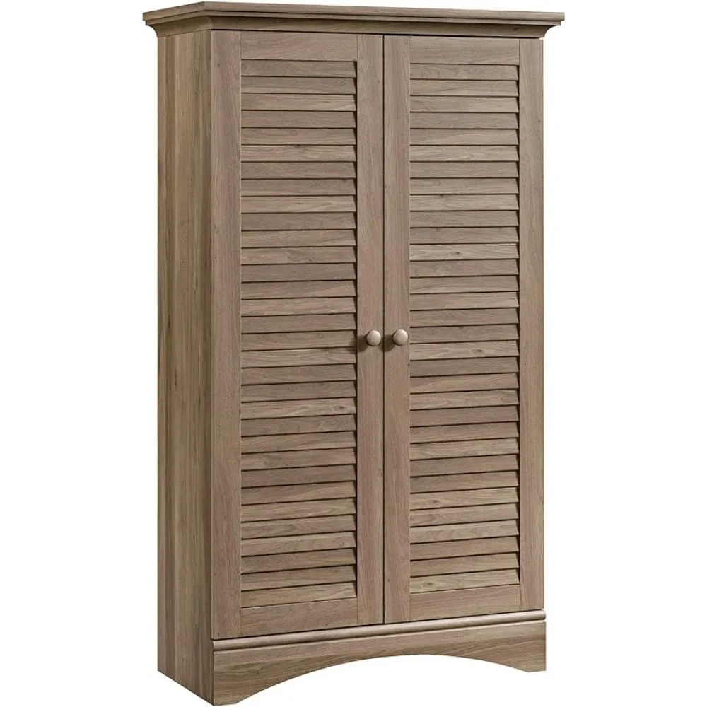 

Sauder Harbor View Storage Pantry Cabinet, L: 35.43" x W: 16.73" x H: 61.02", Salt Oak finish