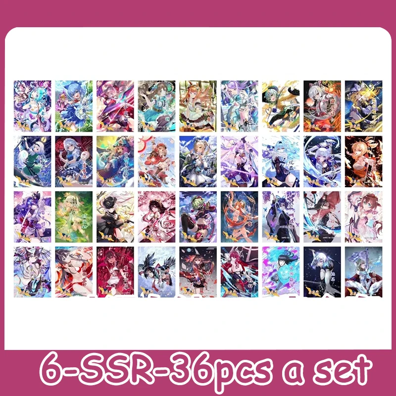 Anime Goddess Story Boa Hancock Ganyu Kamado Nezuko Yae Miko Kitagawa Marin Set of cards Children\'s toys Board game card